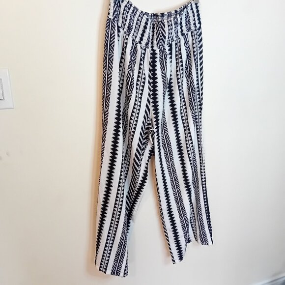 NWOT Women's Cupshe Lightweight Wide Leg Tribal Striped Coverup Beach Pants L - Picture 8 of 14